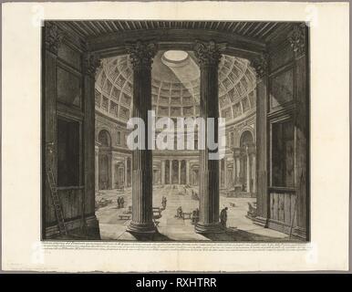 Vue de l'intérieur du Panthéon, à partir des vues de Rome. Giovanni Battista Piranesi (italien, 1720-1778) ; publié par Francesco (italien, 1758-1810) et Pietro Piranesi (Italien, né 1758/9). Date : 1768. Dimensions : 458 x 559 mm (image) ; 482 x 564 mm (plaque) ; 557 x 720 mm (feuille). Gravure sur papier vergé ivoire lourd. Origine : Italie. Musée : le Chicago Art Institute. Banque D'Images