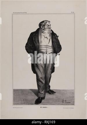 M. Baill.., la plaque de 312 célébrités de la caricature. Honoré Daumier Victorin ; français, 1808-1879. Date : 1833. Dimensions : 283 × 192 mm (image) ; 362 × 263 mm (feuille). Lithographie en noir sur papier vélin ivoire. Origine : France. Musée : le Chicago Art Institute. Banque D'Images