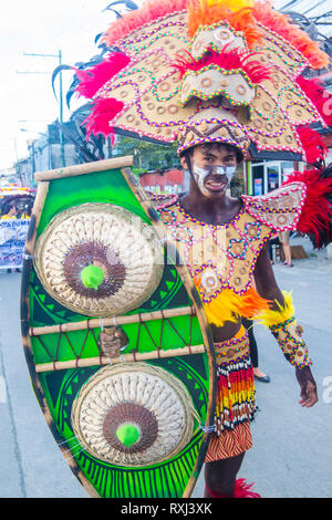 Participant au Festival Dinagyang à Iloilo Philippines Banque D'Images