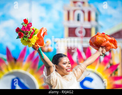 Participant au Festival Dinagyang à Iloilo Philippines Banque D'Images