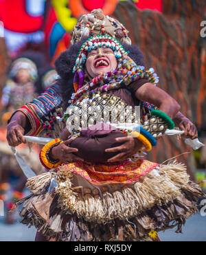 Participant au Festival Dinagyang à Iloilo Philippines Banque D'Images