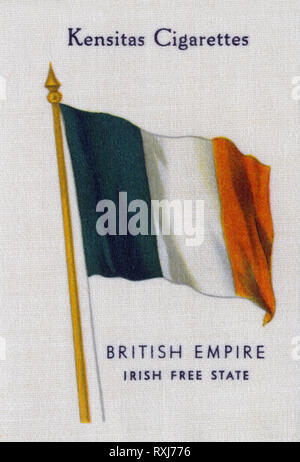 Kensitas drapeaux nationaux de la soie (1934) de l'État libre d'Irlande drapeau. Banque D'Images