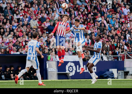 L'Atletico de Madrid Griezmann Antoine au cours de la Liga match entre l'Atletico de Madrid et CD Leganes à Wanda stade Metropolitano de Madrid. (Score final 1-0 Atletico de Madrid Leganes CD) Banque D'Images