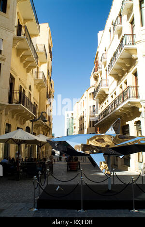 “Shark” de Xavier Veilham dans le quartier du centre-ville de Beyrouth. Banque D'Images