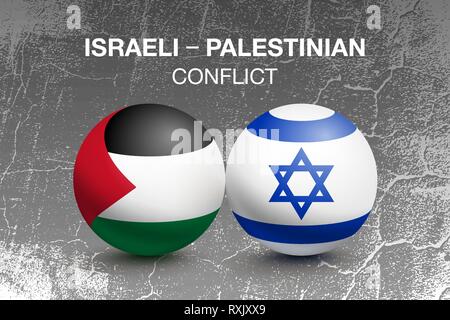 La Palestine et Israël Drapeaux en forme de boule Illustration de Vecteur