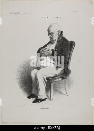 Siméon, de la plaque 521. Honoré Daumier Victorin ; français, 1808-1879. Date : 1835. Dimensions : 246 × 183 mm (image) ; 368 × 271 mm (feuille). Lithographie en noir sur papier vélin blanc. Origine : France. Musée : le Chicago Art Institute. Auteur : Honoré-Victorin Daumier. Banque D'Images