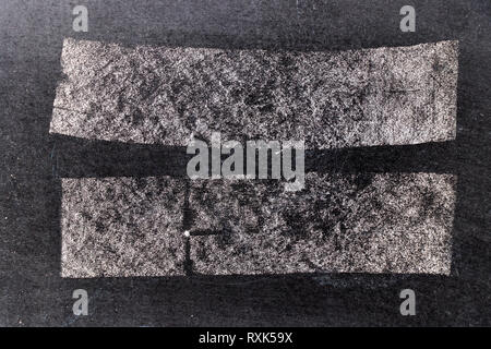 Couleur blanc chak dessin à la main à l'ensemble de ligne ou forme carrée sur fond noir Banque D'Images