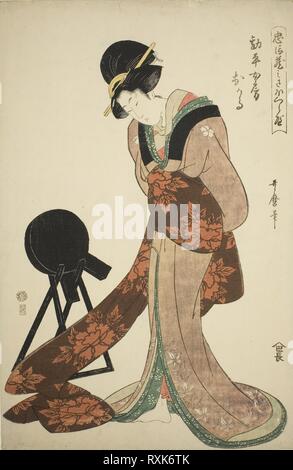 L'épouse de Kanpei Okaru. Kitagawa Utamaro ? ? ?  ? ? ; Japonais, 1753 ( ?)-1806. Date : 1806. Dimensions : . Gravure sur bois en couleur ; Oban. Origine : Japon. Musée : le Chicago Art Institute. Banque D'Images