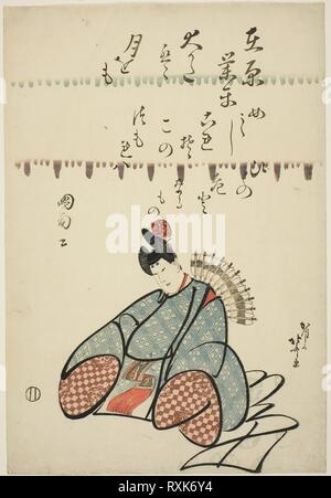 Le poète Ariwara no Narihira, de la série six poètes immortels (Rokkasen). Katsushika Hokusai ? ?  ? ? ; Japonais, 1760-1849. Date : 1805-1815. Dimensions : env. 38 x 26 cm. Gravure sur bois en couleur ; Oban. Origine : Japon. Musée : le Chicago Art Institute. Banque D'Images