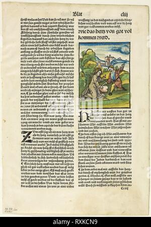 Comment le Cœur vont être mis au point par Dieu de Der beschlossen gart des rosenkratz marie, la plaque de bois gravés de vingt livres du xvie siècle. Hans Leonhard Schäuffelein (allemand, 1480/90-1538/40) ; assemblée par Max Geisberg, Suisse (1875-1943). Date : 1505. Dimensions : 93 × 71 mm (image) ; 246 × 154 mm (image/te×t) ; 294 × 205 mm (feuille). À la main, gravure sur papier. Origine : Allemagne. Musée : le Chicago Art Institute. Banque D'Images