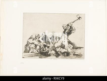 La même plaque, à partir de trois des désastres de la guerre. Francisco José de Goya y Lucientes ; espagnol, 1746-1828. Date : 1810-1815. Dimensions : 146 x 199 mm (image) ; 160 x 220 mm (plaque) ; 240 x 338 mm (feuille). Gravure, lavis, pointe sèche, burin, et le lustrage sur vélin ivoire avec bords dorés. Origine : Espagne. Musée : le Chicago Art Institute. Banque D'Images