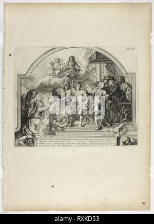 Philip IV nommant le Prince Ferdinand gouverneur des Pays-Bas, planche 25 de Casperius Gevartius, Pompa Introitus Honori Serenissimi Principis Ferdinandi (entrée triomphale de la Sérénissime et honorable Cardinal-Infant Ferdinand). Theodoor van Thulden (flamand), ch. 1606-1669) ; après Peter Paul Rubens (flamande, 1577-1640). Date : 1642. Dimensions : 269 × 334 mm (plaque) ; 556 × 396 mm (feuille). La gravure, avec plaque de gravure et de ton, en noir sur papier vergé crème. Origine : la Flandre. Musée : le Chicago Art Institute. Banque D'Images