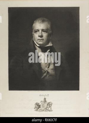 Sir Walter Scott Bart. William Walker (anglais, 1791-1867) ; d'après Sir Henry Raeburn (Écossais, 1756-1823). Date : 1826. Dimensions : 395 × 305 mm. Gravure en noir sur papier vélin ivoire. Origine : l'anglais. Musée : le Chicago Art Institute. Banque D'Images