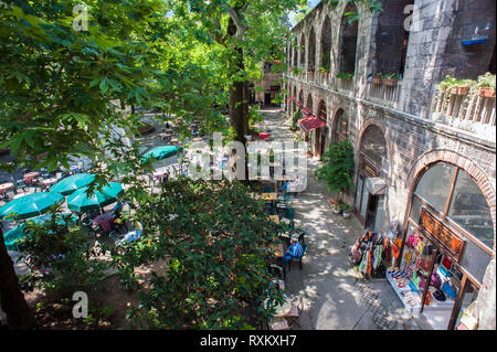 À la 15e siècle construit Ottoman Koza Han ou marché de la soie à Bursa en Turquie, qui fut un important centre de commerce de la soie et dernier arrêt sur la route de la soie. Le ma Banque D'Images