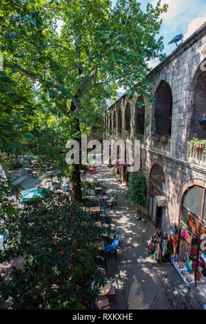 À la 15e siècle construit Ottoman Koza Han ou marché de la soie à Bursa en Turquie, qui fut un important centre de commerce de la soie et dernier arrêt sur la route de la soie. Le m Banque D'Images