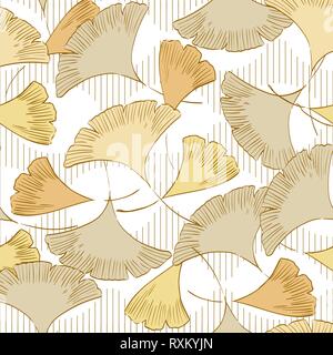 Modèle de feuille de gingko vecteur. Contexte japonais. Illustration de Vecteur