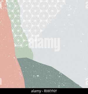 Abstract background vector avec motif japonais et grunge texture. Illustration de Vecteur