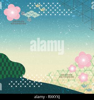 Cherry Blossom contexte vecteur. Fleur de printemps modèle avec motif japonais. Carte d'Invitation à Tokyo garden thème. Illustration de Vecteur