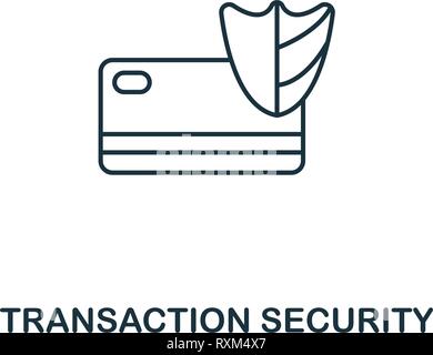 L'icône de sécurité de transaction ligne mince de style. Symbole dans le marketing en ligne collection d'icônes. L'icône de sécurité de transaction Grandes lignes pour la conception web, applications Illustration de Vecteur