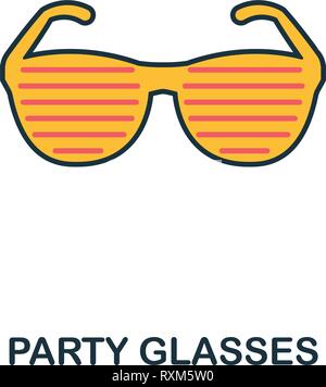 Icône Lunettes parti. Creative Design 2 couleurs Verres fromParty à partir de l'icône icône partie collection. Parfait pour la conception de sites web, applications, logiciels, impression Illustration de Vecteur
