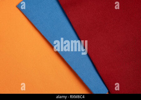 Collection d'échantillons de textiles colorés. Fond texture tissu Banque D'Images