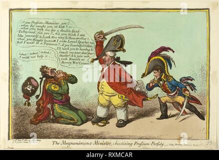 Le Magnanimous-Minister Prussian-Perfidy, réprimandé. James Gillray (anglais, 1756-1815) ; publié par Hannah Humphrey (Anglais), ch. 1745-1818). Date : 1806. Dimensions : 224 × 342 mm (image) ; 245 × 345 mm (plaque) ; 255 × 369 mm (feuille). À la main, gravure sur papier. Origine : Angleterre. Musée : le Chicago Art Institute. Banque D'Images