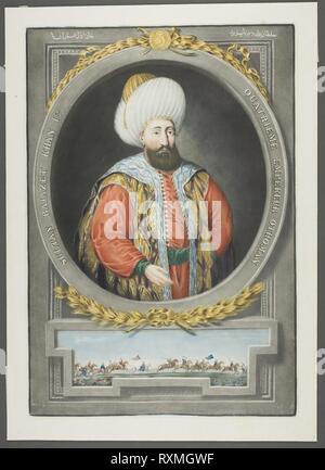 Bajazet Kahn I, à partir de portraits des empereurs de la Turquie. John Young, l'anglais, 1755-1825. Date : 1815. Dimensions : 375 × 253 mm. Mezzotinte, colorées à la main avec un pinceau et aquarelle, sur papier vélin ivoire. Origine : Angleterre. Musée : le Chicago Art Institute. Banque D'Images