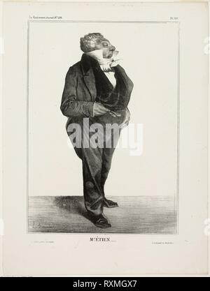 M. Étien..., plaque de 283 célébrités de la caricature. Honoré Daumier Victorin ; français, 1808-1879. Date : 1833. Dimensions : 274 × 193 mm (image) ; 358 × 266 mm (feuille). Lithographie en noir sur papier vélin ivoire. Origine : France. Musée : le Chicago Art Institute. Banque D'Images