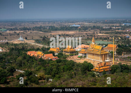 Cambodge, Phnom Penh, Oudong, elevated view de Sontte Centre de méditation bouddhiste Wan Banque D'Images