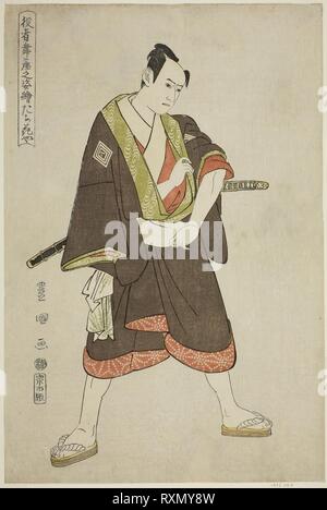 Tachibanaya : Ichikawa Yaozo III comme Hatsuhei Shimobe, à partir de la série "Portraits d'acteurs sur scène (Yakusha butai no sugata-e)'. Utagawa Toyokuni I ? ?  ? ?  ? ? ; Japonais, 1769-1825. Date : 1794. Dimensions : 14 3/8 x 9 3/4 in. Gravure sur bois en couleur ; Oban. Origine : Japon. Musée : le Chicago Art Institute. Banque D'Images