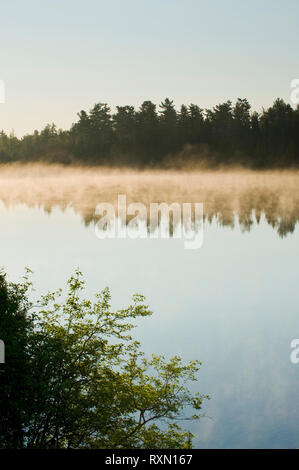 Lever du soleil sur le Lac Brochet, parc provincial Sleeping Giant, lac Supérieur, Ontario, Canada Banque D'Images