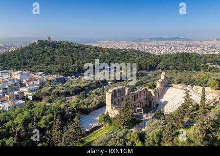 Odéon d'Hérode Atticus, sur la colline de l'Acropole à Athènes, Grèce Banque D'Images