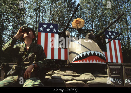 US Rifleman Guerre du Vietnam (Reenactor) Banque D'Images