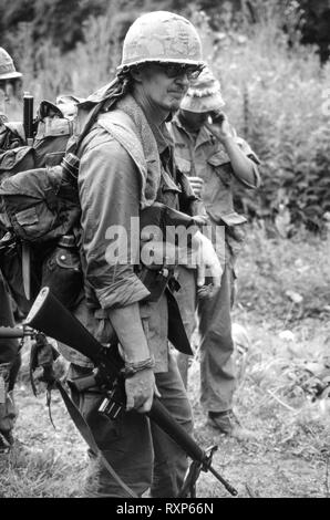 US Rifleman Guerre du Vietnam (Reenactor) Banque D'Images