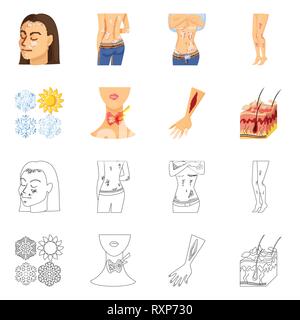 Flocon,psoriasis,les blessures,peau,,corps,tomber,system,,bras,épiderme,chroniques,glace,le cou,adipeux,allergie,eczéma marginé,hiver,sang,anatomie,stress,tissus,fessier,neige,infection,de,neige,de,l,pores démangeaisons,fille,traitement,thyroïde,congelés,medical,la douleur,la maladie,dermatologie,healthcare,set,icône,,illustration,collection,isolé,design,graphisme,élément vecteur vecteurs,signer , Illustration de Vecteur