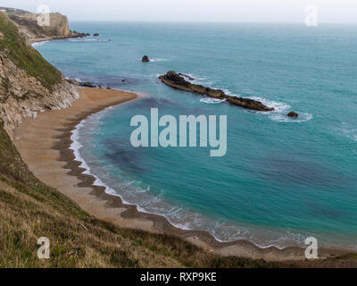 Les roches Man O'War, Man O'War Bay, Durdle Door, Lulworth Cove Lulworth, Immobilier, Dorset, UK Banque D'Images