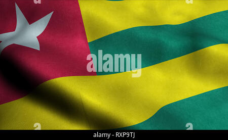 Togo Waving Flag en 3D Banque D'Images