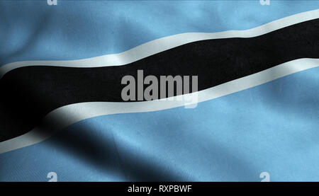 Botswana Waving Flag en 3D Banque D'Images