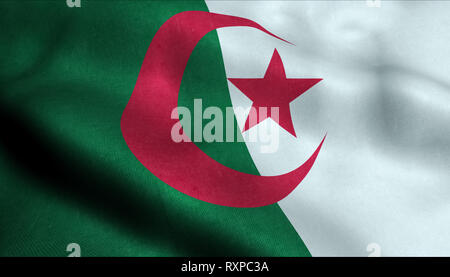 L'Algérie Waving Flag en 3D Banque D'Images