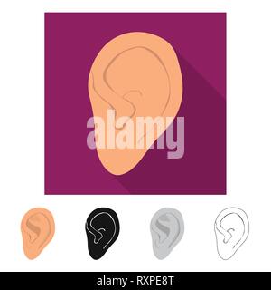 Objet isolé du corps et de la partie d'un logo. Collection de corps et l'anatomie stock vector illustration. Illustration de Vecteur