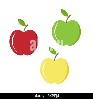 Jeu de pommes multicolores, télévision design simple Illustration de Vecteur