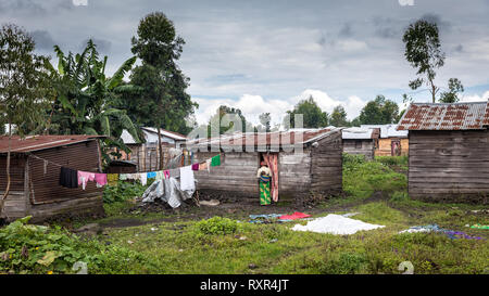 Maisons de taudis à Goma, République démocratique du Congo Banque D'Images