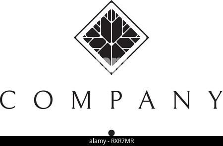 Tree rhombus abstract vector noir logo design Illustration de Vecteur