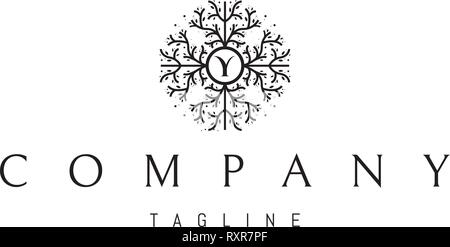 Lettre Y nature arbre design logo Vector Illustration de Vecteur