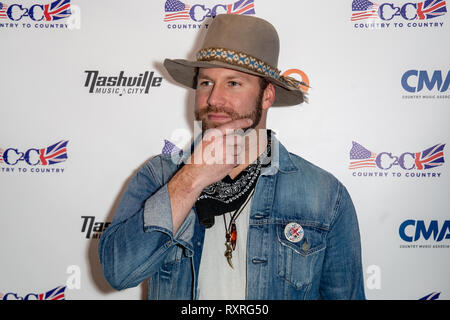 Londres, Royaume-Uni. 10 Mar 2019. Blanc Drake pose backstage sur jour 3 de C2C : un pays à l'autre, à l'O2 Arena, le Crédit : Jason Richardson / Alamy Live News Banque D'Images