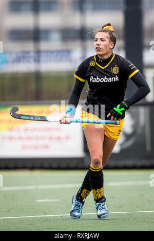 DEN BOSCH - 10-03-2019 HC, Den Bosch D1 - Hurley, 2018 / 2019 La saison de hockey. Hockeycomplex Oosterplas. Frederique Matla pendant le match HC Den Bosch D1 - Hurley. Banque D'Images