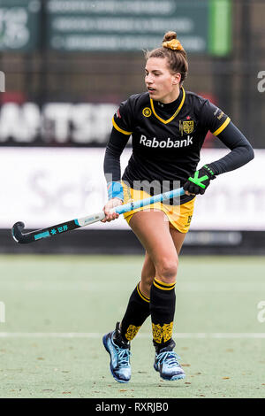 DEN BOSCH - 10-03-2019 HC, Den Bosch D1 - Hurley, 2018 / 2019 La saison de hockey. Hockeycomplex Oosterplas. Frederique Matla pendant le match HC Den Bosch D1 - Hurley. Banque D'Images