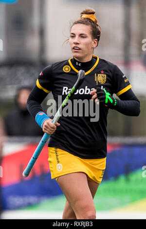 DEN BOSCH - 10-03-2019 HC, Den Bosch D1 - Hurley, 2018 / 2019 La saison de hockey. Hockeycomplex Oosterplas. Frederique Matla pendant le match HC Den Bosch D1 - Hurley. Banque D'Images