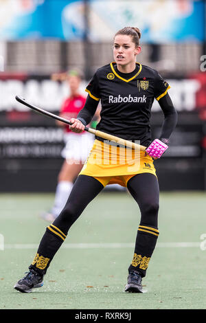 DEN BOSCH - 10-03-2019 HC, Den Bosch D1 - Hurley, 2018 / 2019 La saison de hockey. Hockeycomplex Oosterplas. pendant le match HC Den Bosch D1 - Hurley. Banque D'Images