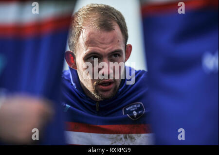 Wakefield, Royaume-Uni. 10 mars 2019. Fusée Mobile Stadium, Wakefield, Angleterre ; Rugby League Super League Betfred, Wakefield Trinity vs Hull Kingston Rovers ; Wakefield Trinity's George King. Credit : Dean Williams/Alamy Live News Banque D'Images